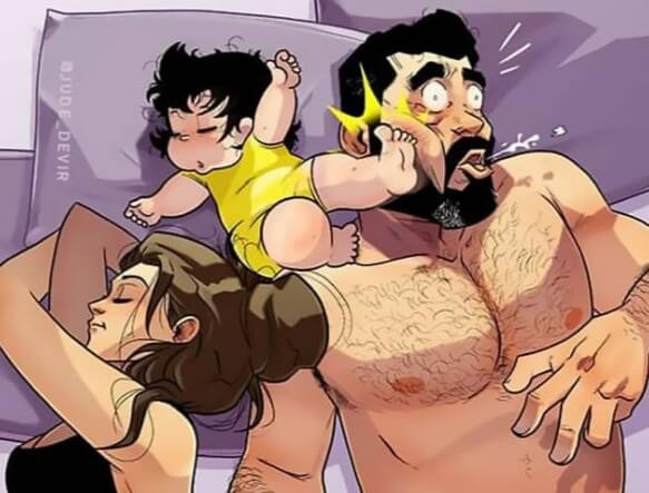 Artisti ilustron jetën e përditshme me gruan e tij,  tani të shohim edhe vajzën e tyre të vogël (31 ilustrime )